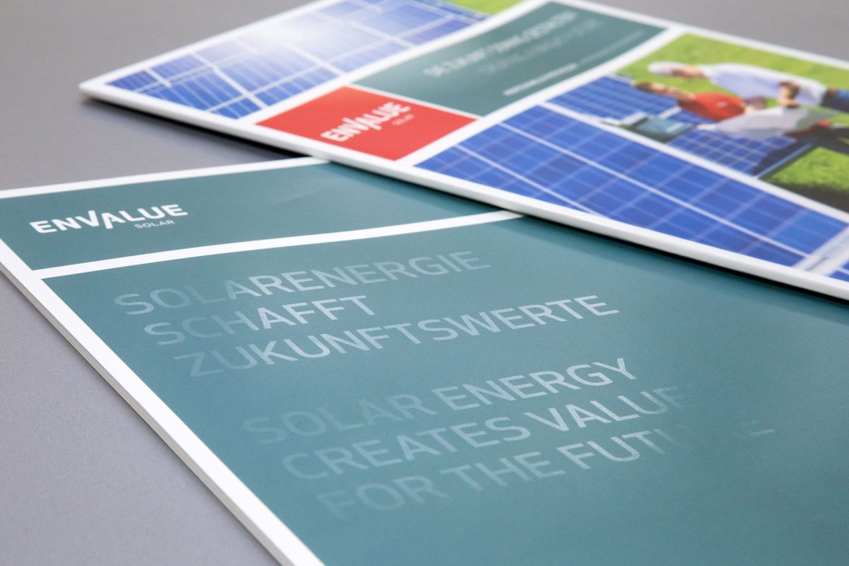 Envalue| Leistung Printdesign und Text